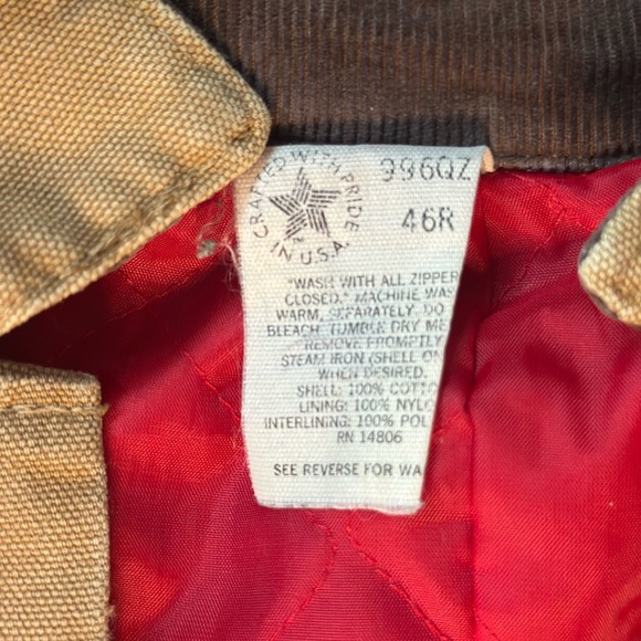 Tan Red Hooded Military Field Jacket Carhartt - Picture 4 of 5